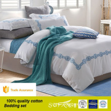 Bedding set manufacturer Sufang hotel linen high TC sateen bed sheet quilts